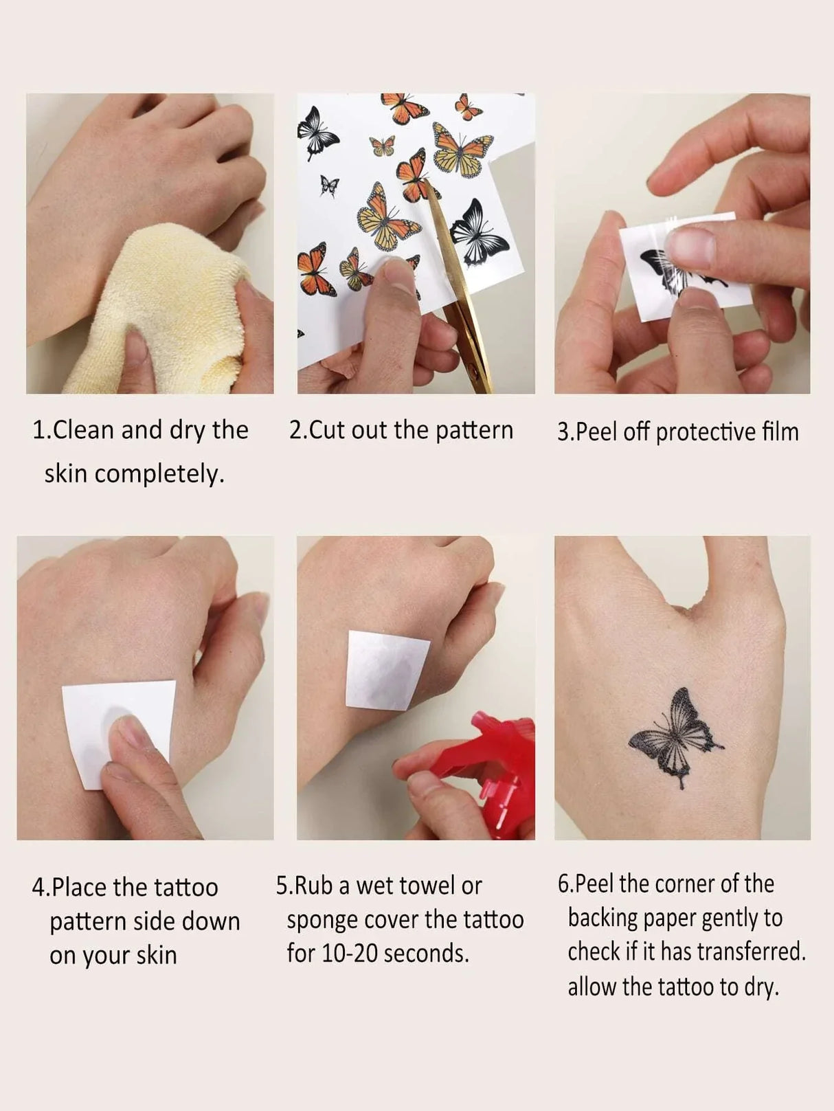Buy SHEIN 1sheet Butterfly Pattern Tattoo Sticker in Pakistan