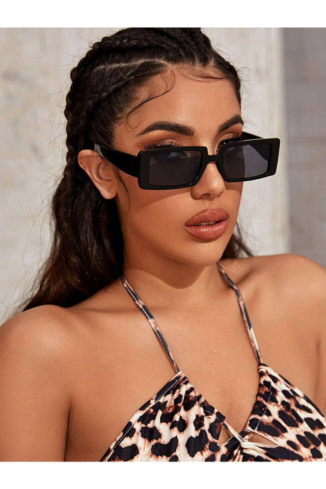 Buy Shein Acrylic Frame Rectangle Fashion Glasses - Black in Pakistan