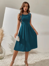 Buy Shein Solid Pearl Beaded A-line Dress in Pakistan
