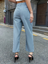 Buy Shein Dazy High Waist Straight Leg Pants Without Belt in Pakistan