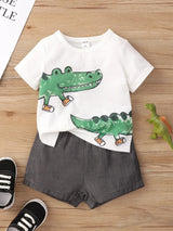 Buy SHEIN Baby Boy Cartoon Graphic Tee & Shorts in Pakistan