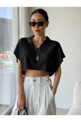 Buy SHEIN DAZY Batwing Sleeve Crop Knit Top in Pakistan
