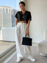 Buy SHEIN DAZY Batwing Sleeve Crop Knit Top in Pakistan