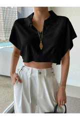 Buy SHEIN DAZY Batwing Sleeve Crop Knit Top in Pakistan