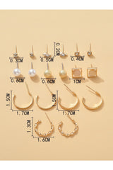 Buy Shein 9pairs Rhinestone & Faux Pearl Detail Earrings in Pakistan