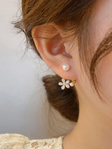 Buy Shein Flower & Faux Pearl Decor Earring Jackets in Pakistan