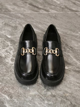 Buy Shein Round Toe Flats Women Minimalist Chain Decor Loafers in Pakistan