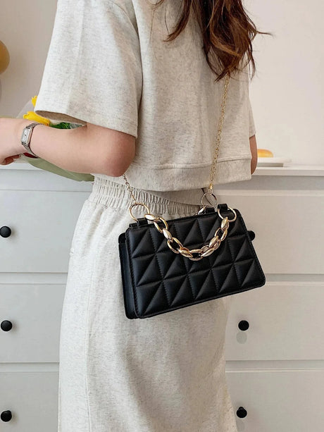 Buy Shein Quilted Detail Chain Square Bag in Pakistan