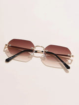 Buy Shein Geo Frame Rimless Fashion Glasses in Pakistan