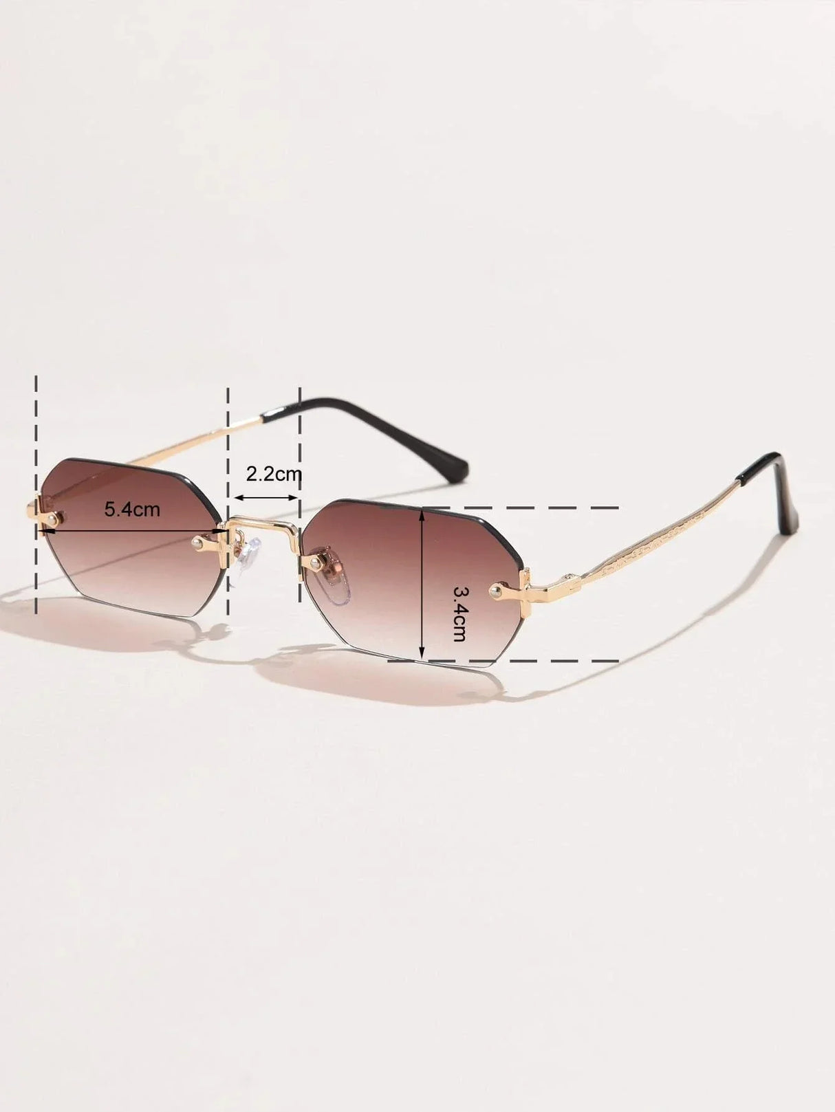 Buy Shein Geo Frame Rimless Fashion Glasses in Pakistan