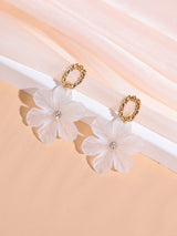 Buy Shein Rhinestone & Flower Decor Drop Earrings in Pakistan