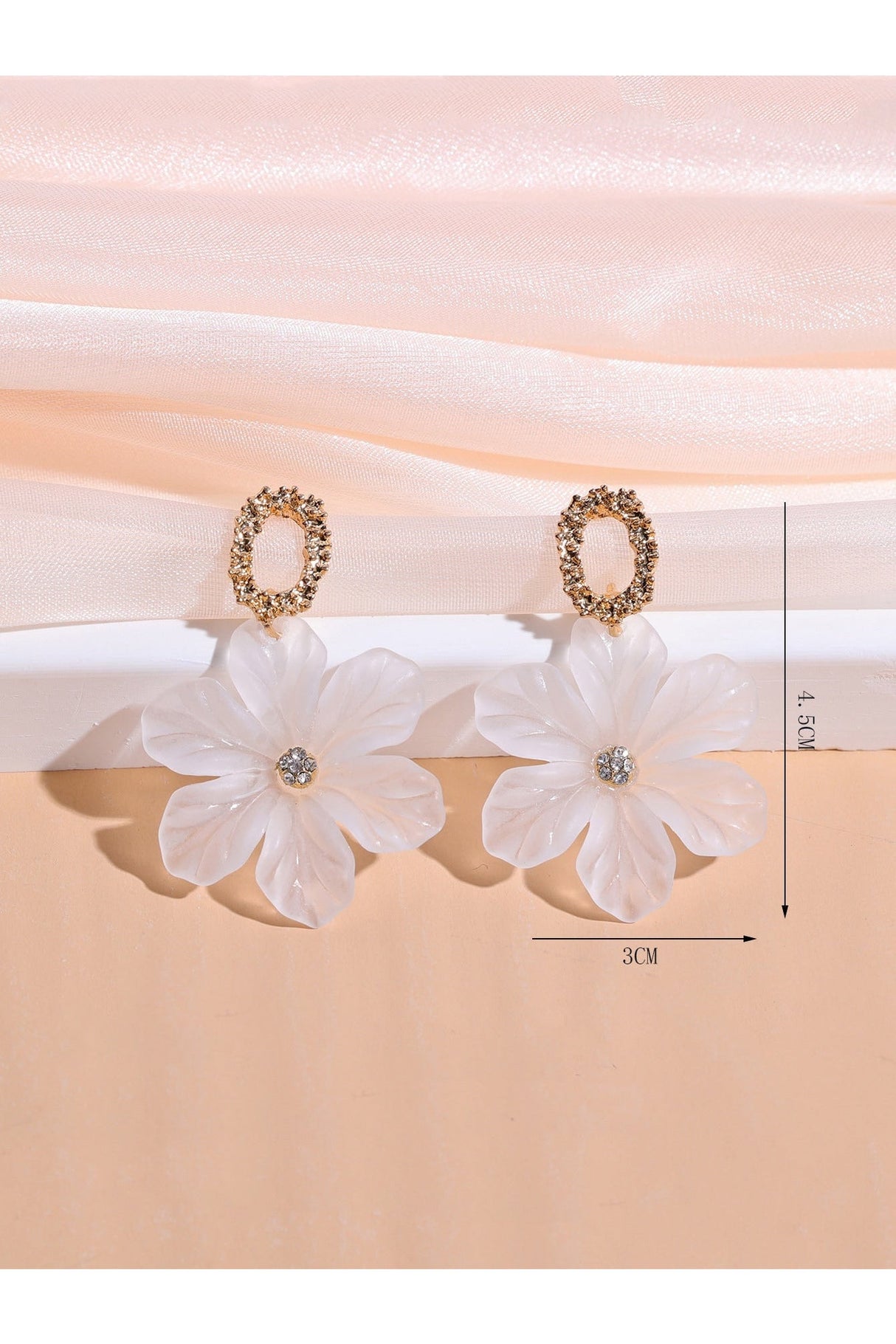 Buy Shein Rhinestone & Flower Decor Drop Earrings in Pakistan