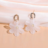 Buy Shein Rhinestone & Flower Decor Drop Earrings in Pakistan