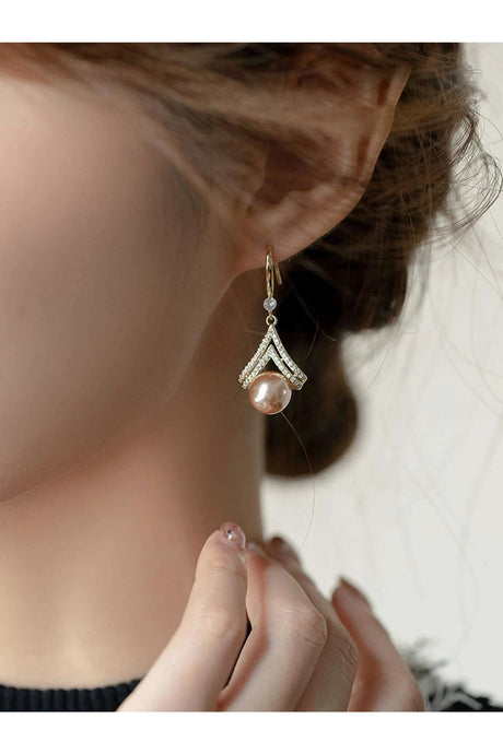 Buy Shein Rhinestone & Faux Pearl Drop Earrings in Pakistan