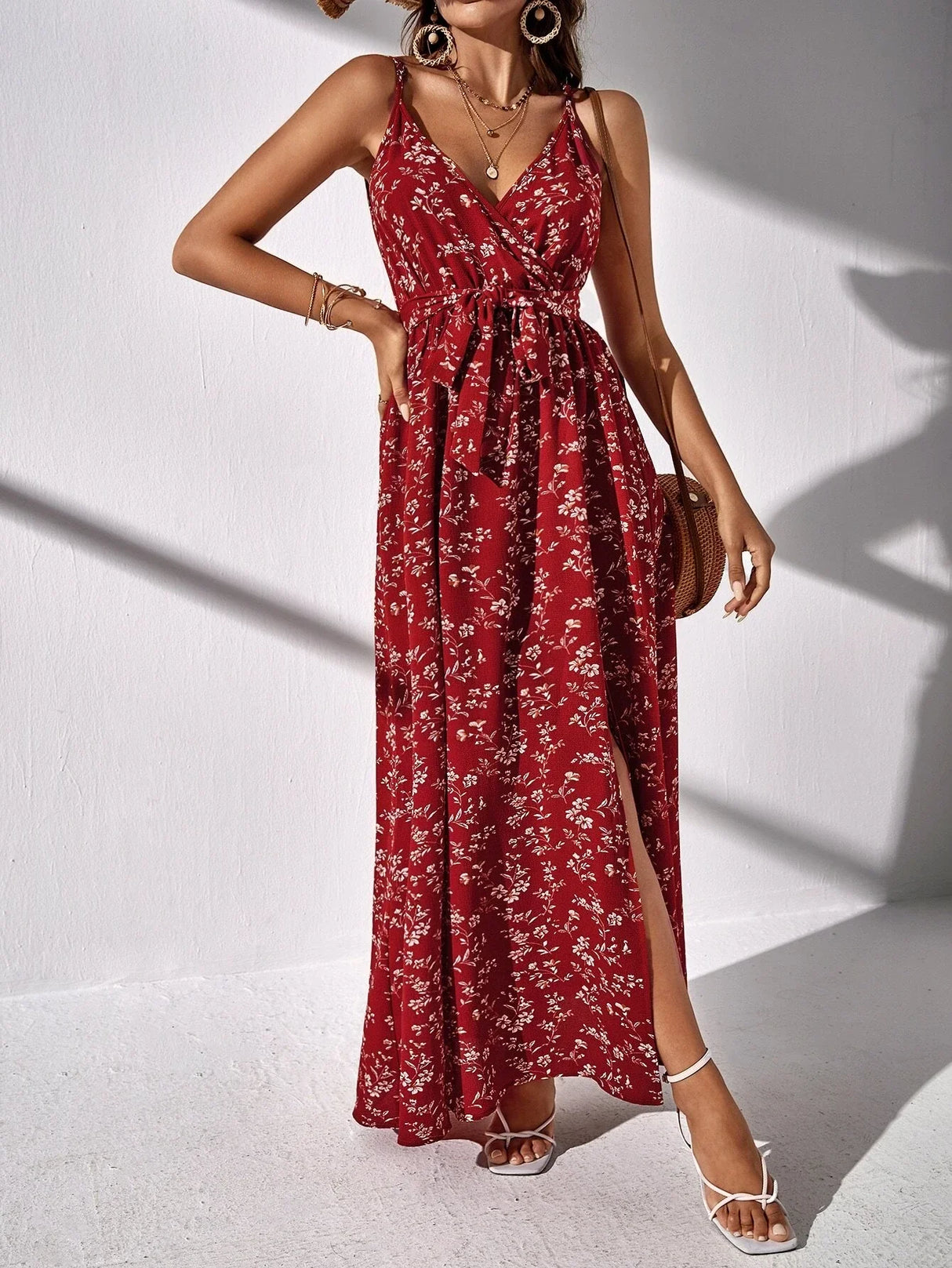 Buy SHEIN Frenchy Ditsy Floral Split Thigh Cami Dress in Pakistan