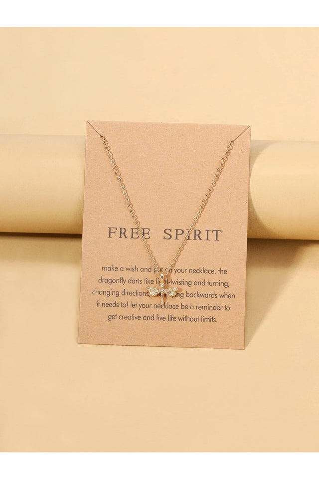 Buy Shein Dragonfly Pendant Necklace - Yellow Gold in Pakistan