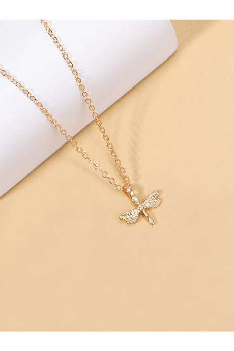 Buy Shein Dragonfly Pendant Necklace - Yellow Gold in Pakistan