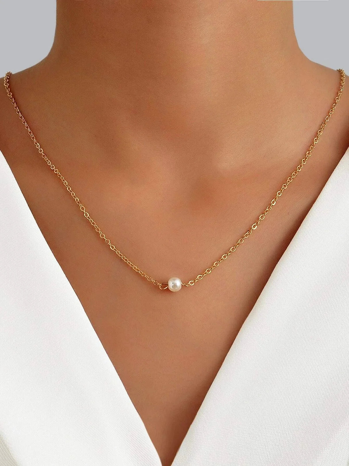 Buy Shein Faux Pearl Decor Back Necklace in Pakistan