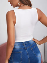 Buy SHEIN BAE Square Neck Hanky Hem Tank Top in Pakistan