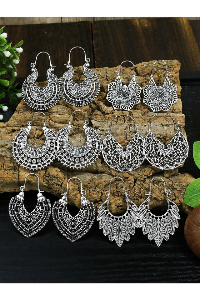 Buy SHEIN EMERY ROSE 6pairs Hollow Out Hoop Earrings in Pakistan