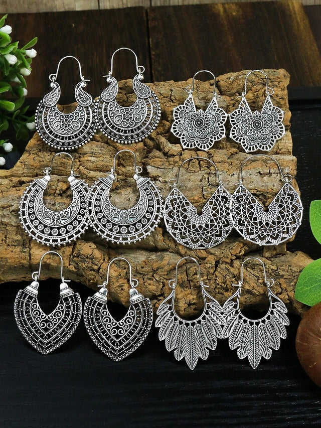 Buy SHEIN EMERY ROSE 6pairs Hollow Out Hoop Earrings in Pakistan