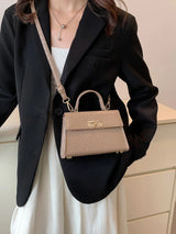 Buy SHEIN Mini Crocodile Embossed Twist Lock Flap Square Bag in Pakistan