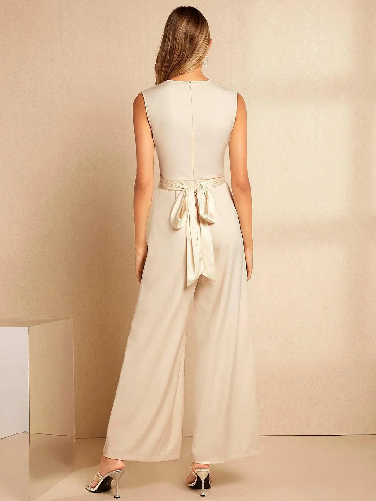 Buy Shein Belle Tie Back Wide Leg Jumpsuit in Pakistan
