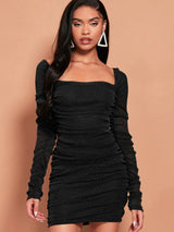 Buy Shein Bae Off The Shoulder Glitter Bodycon Dress in Pakistan