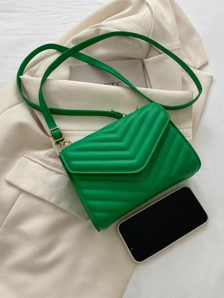 Buy SHEIN Mini Chevron Quilted Flap Square Bag in Pakistan