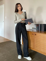 Buy Shein DAZY Rib-knit Wrap Cross Raglan Sleeve Crop Sweater in Pakistan