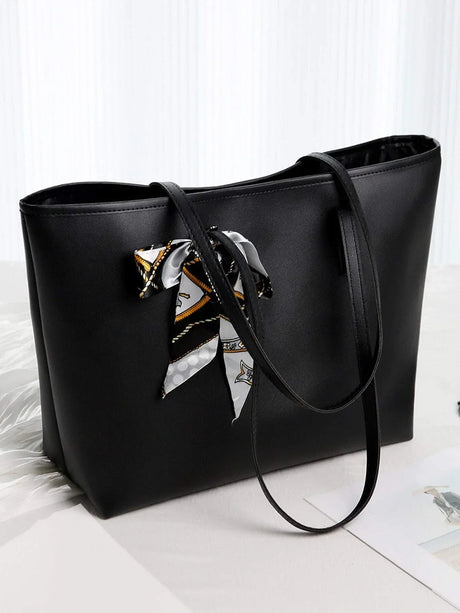 Buy SHEIN Twilly Scarf Decor Shoulder Tote Bag in Pakistan