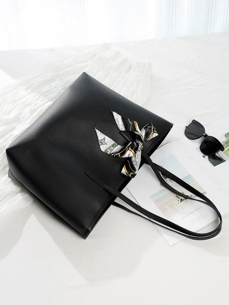 Buy SHEIN Twilly Scarf Decor Shoulder Tote Bag in Pakistan