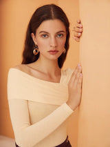 Buy Shein Bizwear Asymmetrical Neck Rib Knit Top in Pakistan