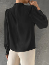 Buy SHEIN Bishop Sleeve Draped Front Blouse in Pakistan