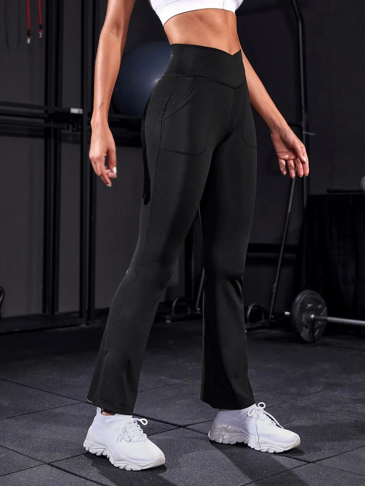 Buy SHEIN Flare Leg Split Hem Sports Pants in Pakistan