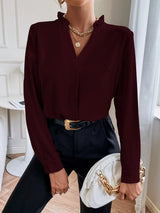 Buy Shein Solid Notched Neck Shirt in Pakistan