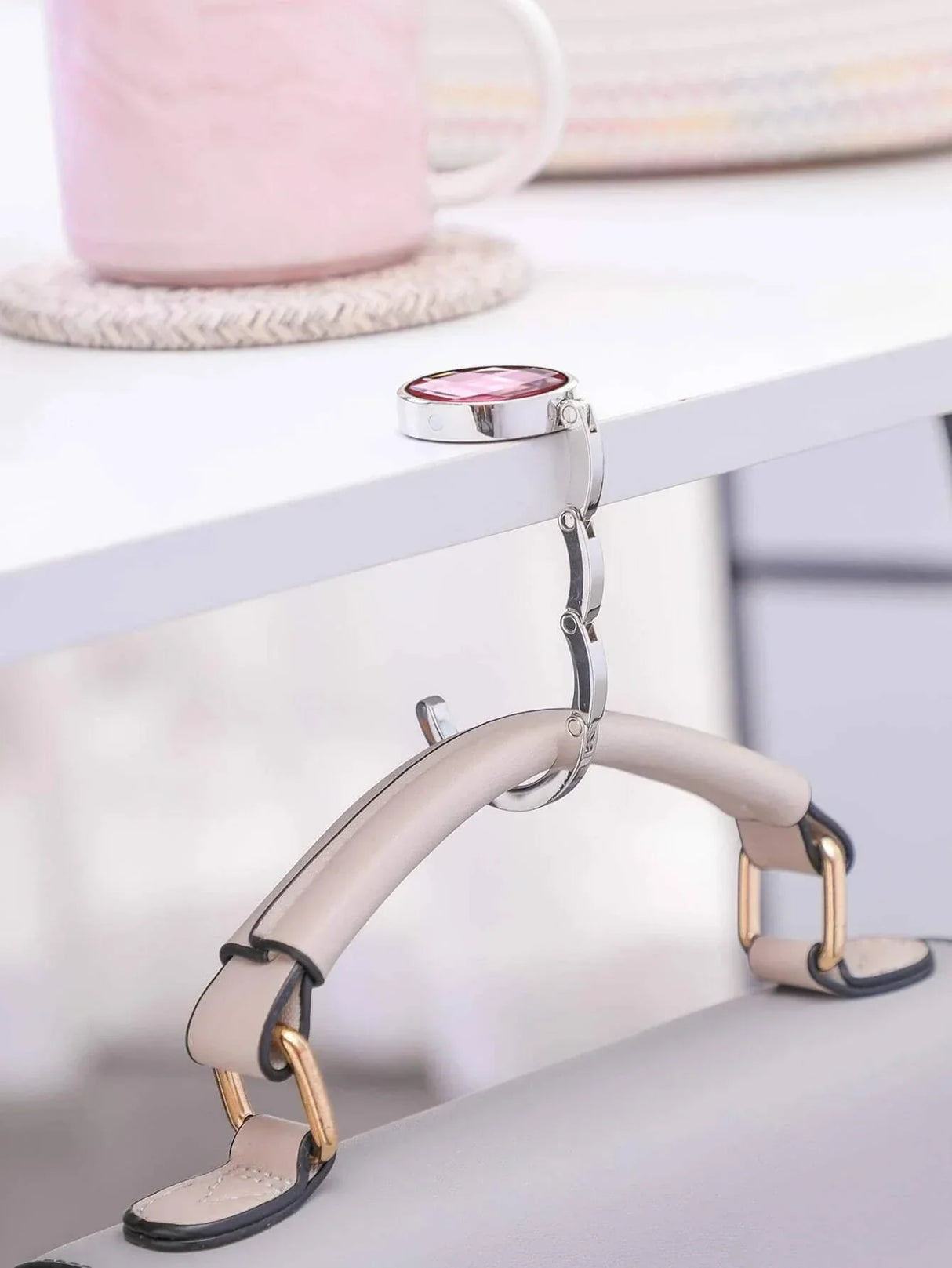 Buy SHEIN Fashion Bag Holder, Handbag Hanger, Folding Hook Holder, Portable Key Ring Rack, Table Hook, Hardware Travel Outdoor Storage in Pakistan