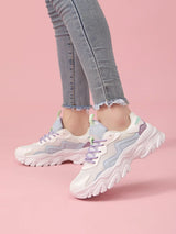 Buy SHEIN Color Block Lace-up Front Chunky Sneakers in Pakistan