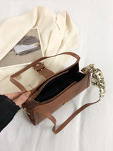 Buy SHEIN Crocodile Embossed Twilly Scarf & Buckle Decor Baguette Bag in Pakistan