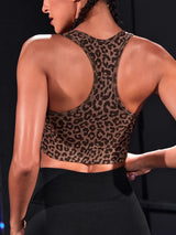 Buy SHEIN Leopard Print Racer Back Sports Bra in Pakistan