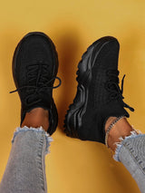 Buy SHEIN Minimalist Lace Up Decor Knit Sneakers in Pakistan