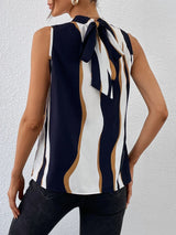 Buy SHEIN Colorblock Tie Back Sleeveless Blouse in Pakistan