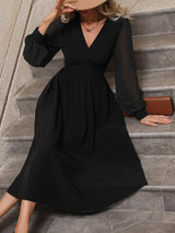 Buy Shein Polka Dot Bishop Sleeve A Line Dress in Pakistan