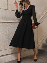 Buy Shein Polka Dot Bishop Sleeve A Line Dress in Pakistan