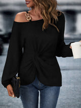 Buy SHEIN EMERY ROSE Asymmetrical Neck Chain Detail Twist Front Batwing Sleeve Tee in Pakistan