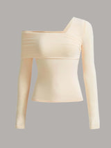 Buy Shein Bizwear Asymmetrical Neck Rib Knit Top in Pakistan