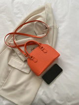 Buy SHEIN Neon Orange Snakeskin Embossed Dome Bag in Pakistan