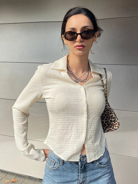 Buy SHEIN Solid Button Front Shirt in Pakistan
