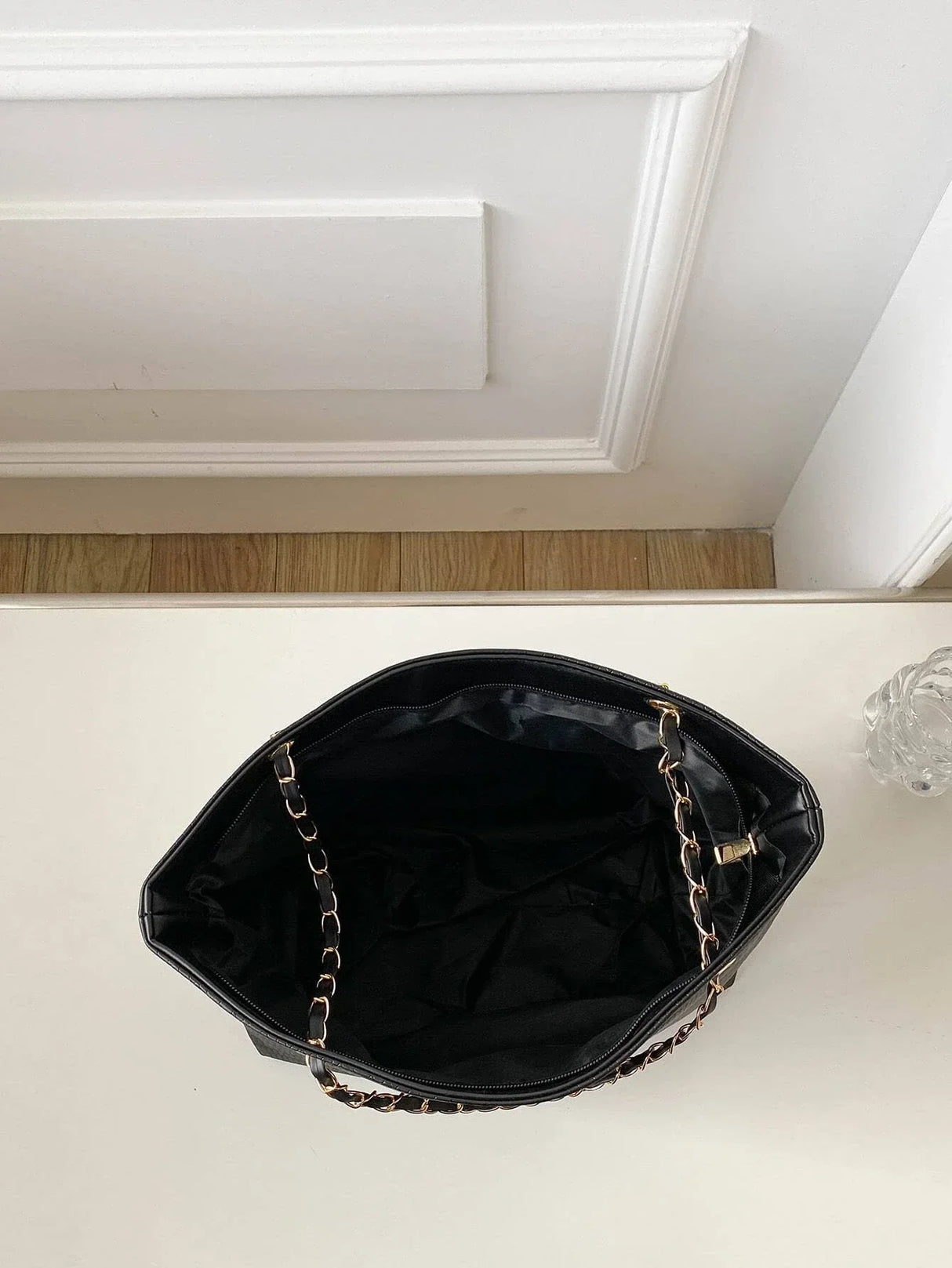 Buy SHEIN Geometric Embossed Grommet Eyelet Shoulder Tote Bag in Pakistan
