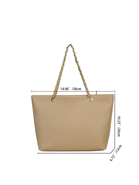 Buy SHEIN Geometric Embossed Grommet Eyelet Shoulder Tote Bag in Pakistan